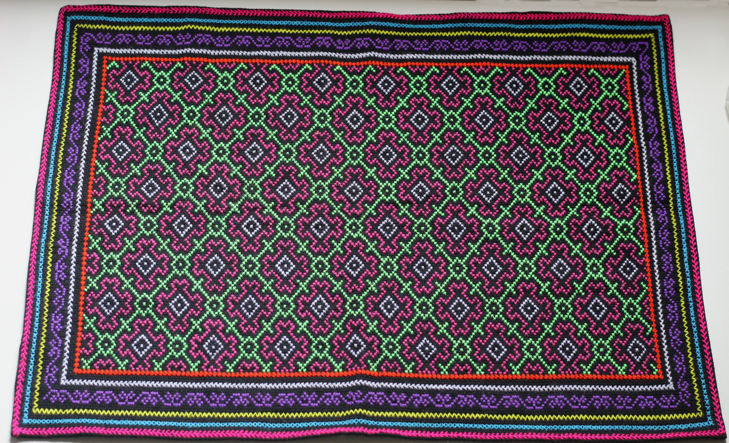 Shipibo Altartuch in Violett, 64x44cm - Schamanisches Tuch - Astrale Kraft - Silvia Ricopa - Sacred Weavings
