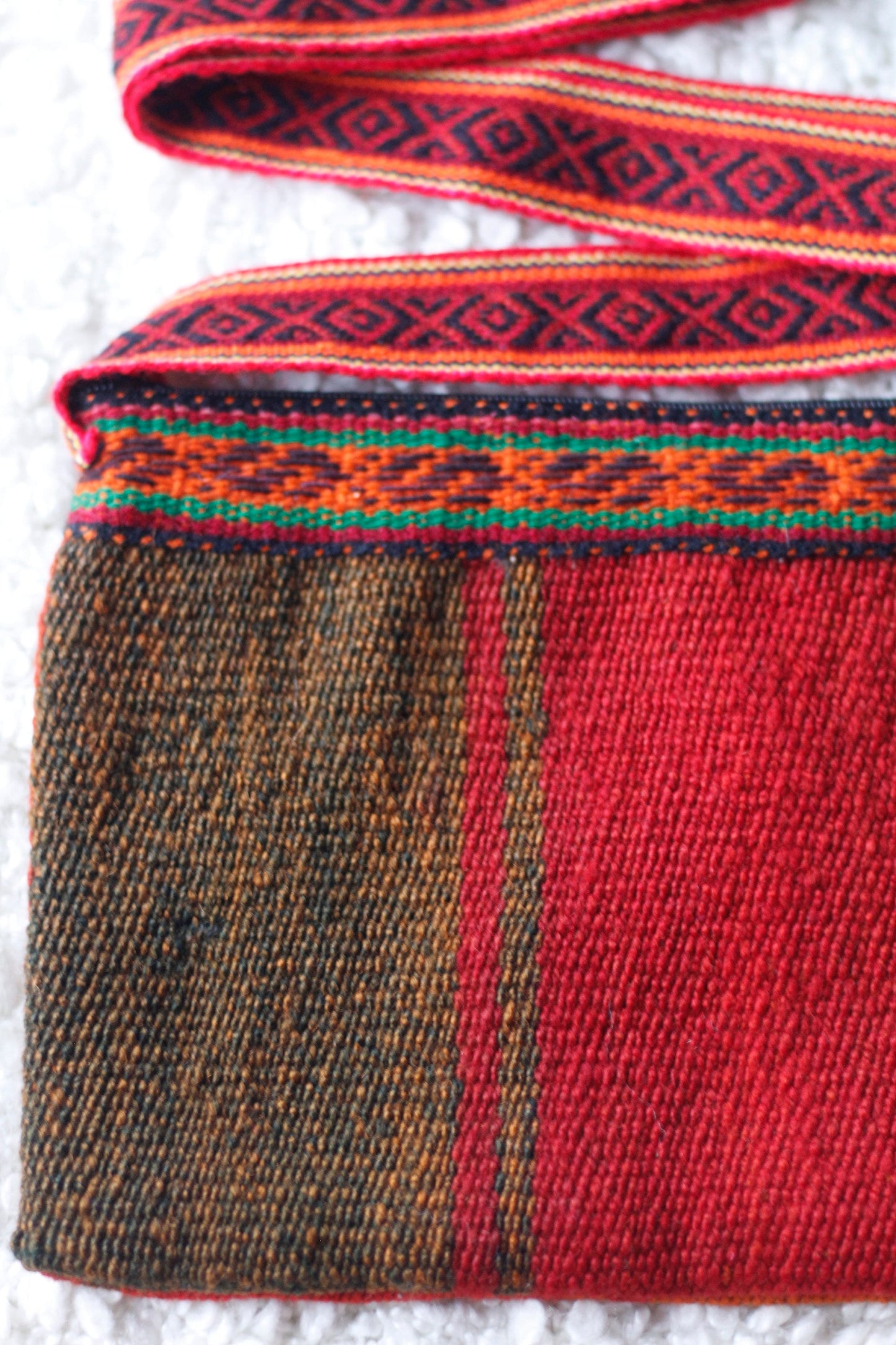 Handgewebte Wolltasche - Später Sonnenuntergang - 26x20cm - Sacred Weavings