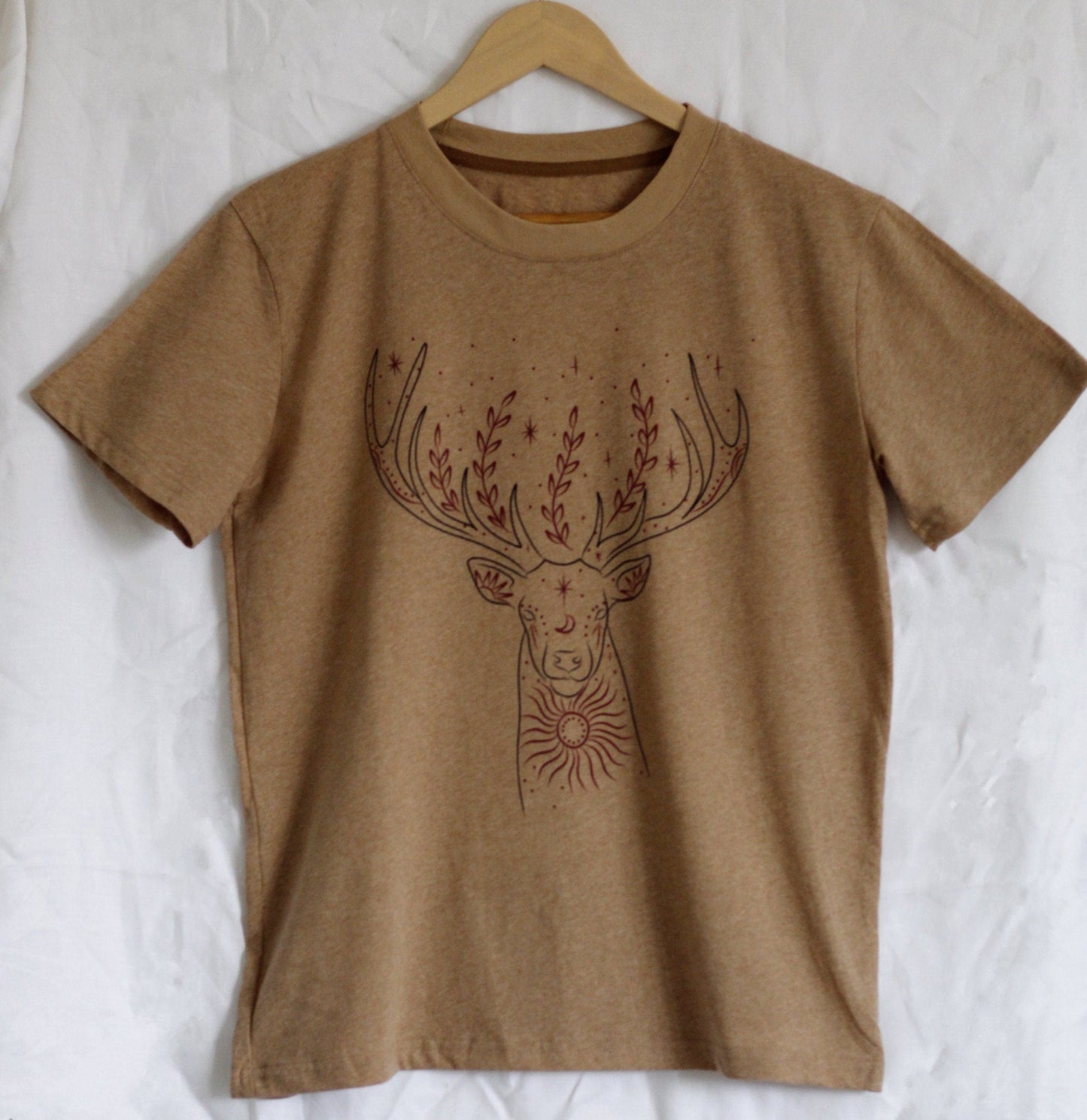 Organic cotton T-shirt with deer motif - natural - Puro Amor