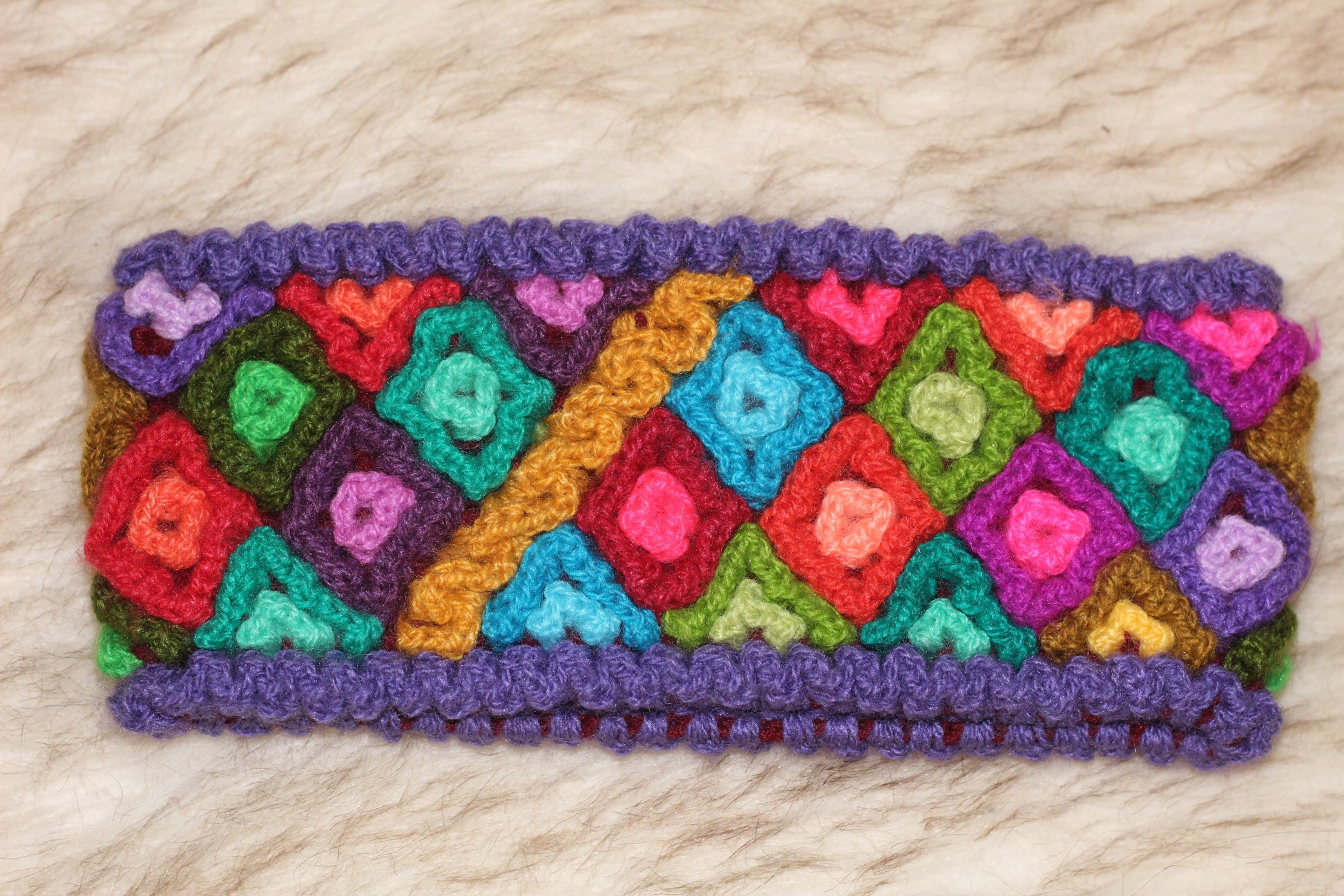 Buntes Woll Stirnband für Erwachsene - Sacred Weavings 