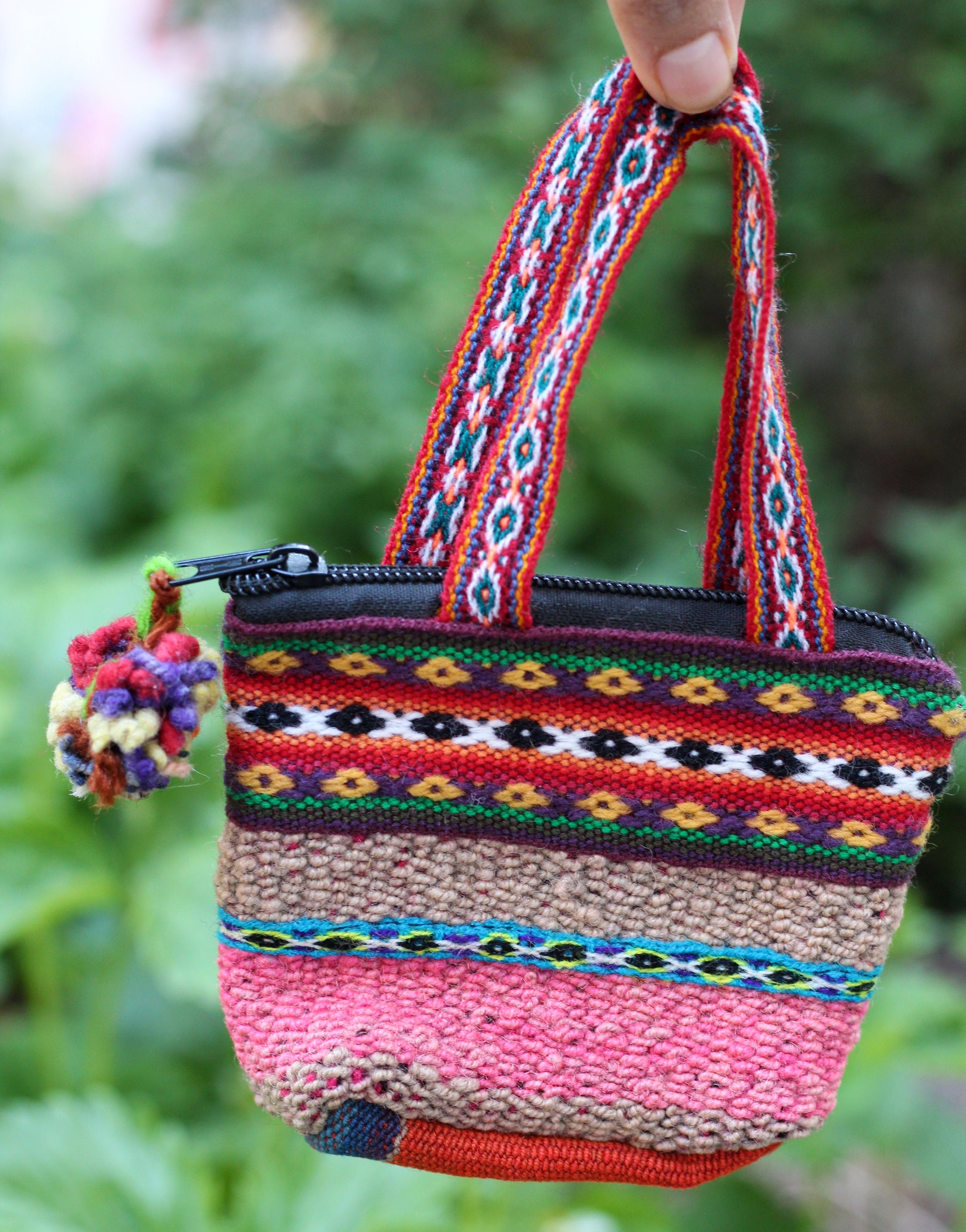 Peruanischer Geldbeutel aus Wolle - Handgefertigt - Sacred Weavings 