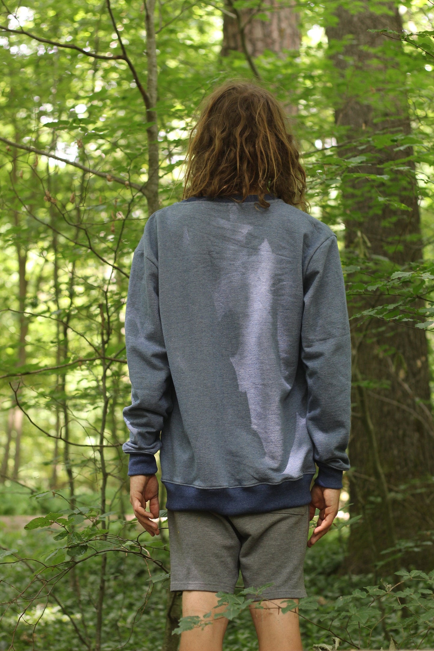 Bio-Baumwollpullover - Hafermilch & Heidelbeeren Blau - Sacred Weavings 