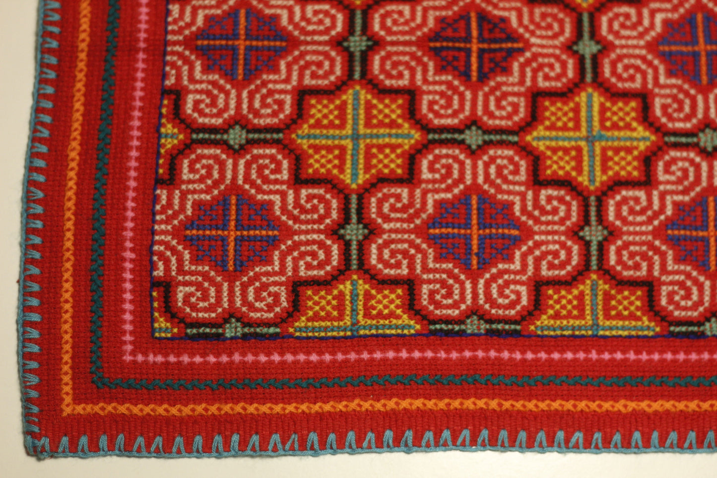 Shipibo Altar Tuch in Rot, 38x35cm - Sacred Weavings 