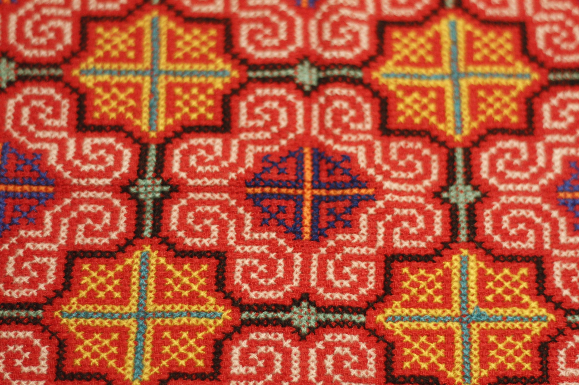 Shipibo Altar Tuch in Rot, 38x35cm - Sacred Weavings 