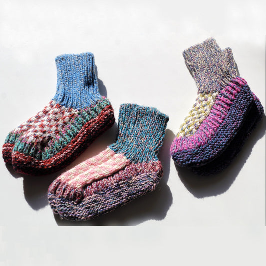 Bequeme Haussocken aus Wolle - Pantoffel - Peruanischer Stil - Sacred Weavings 