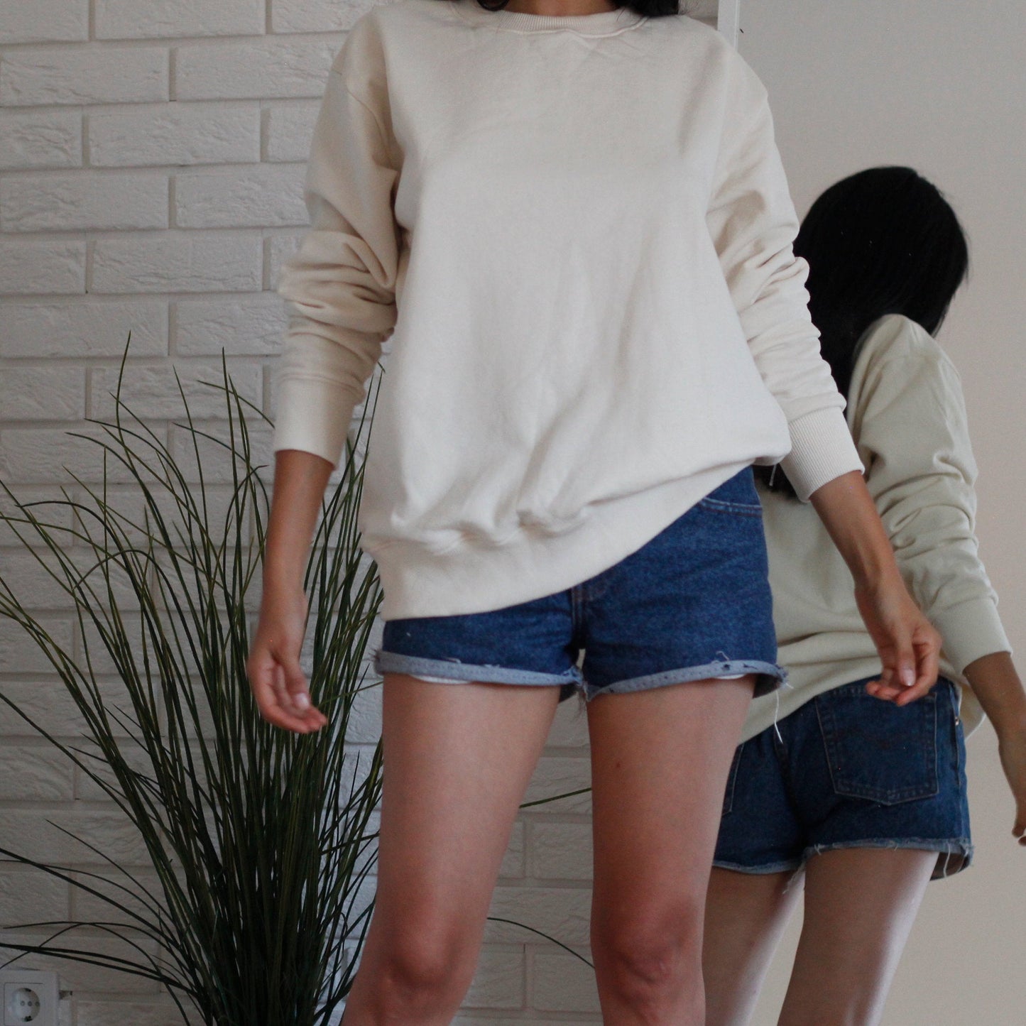 Bio-Baumwollpullover - Hafermilch & Heidelbeeren Blau - Sacred Weavings 